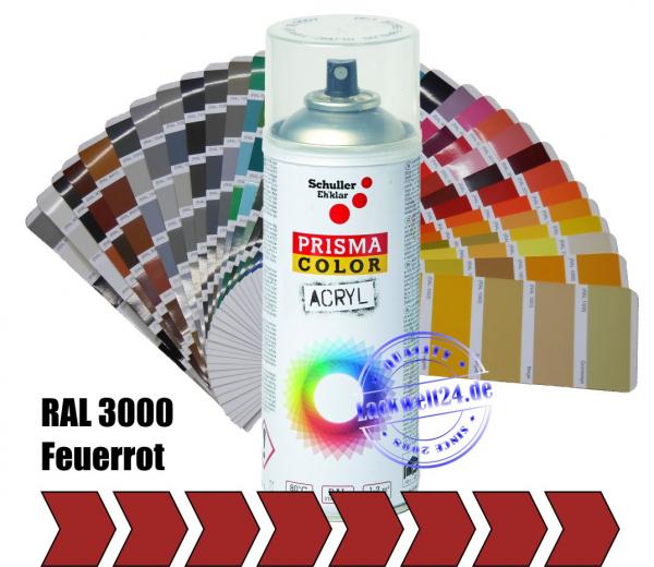 Schuller Acryllack, RAL 3000 Feuerrot, Glänzend, 400ml Sprühdose (Restposten)